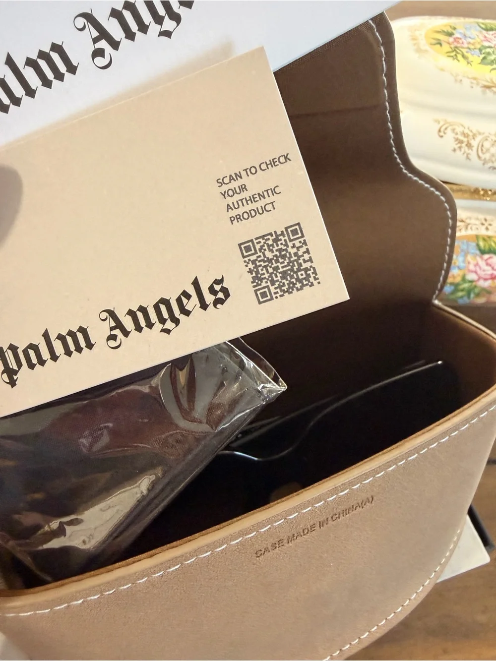 Palm Angels Black Sunglasses with Gold Palm Logo